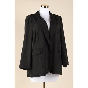 Sz 2X Part & Parcel The Longline Standard Bicep Classic Black Blazer EUC